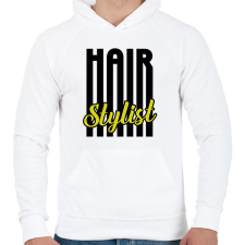 PRINTFASHION Hair Stylist (black) - Férfi kapucnis pulóver - Fehér férfi pulóver, kardigán