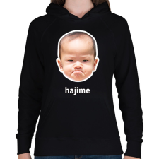 PRINTFASHION hajime - Női kapucnis pulóver - Fekete női pulóver, kardigán