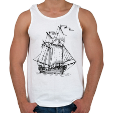 PRINTFASHION Hajó - Férfi atléta - Fehér atléta, trikó