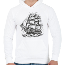 PRINTFASHION Hajó - Férfi kapucnis pulóver - Fehér férfi pulóver, kardigán