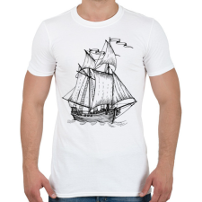 PRINTFASHION Hajó - Férfi póló - Fehér férfi póló