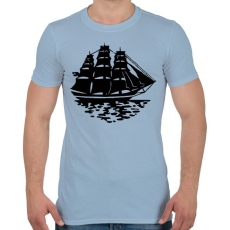 PRINTFASHION Hajó - Férfi póló - Világoskék