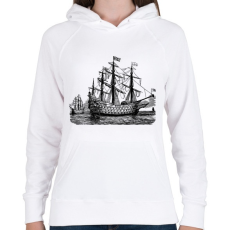 PRINTFASHION Hajó  - Női kapucnis pulóver - Fehér