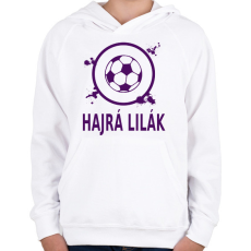 PRINTFASHION HAJRÁ LILÁK - Gyerek kapucnis pulóver - Fehér