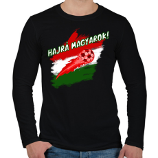 PRINTFASHION hajrá magyarok - Férfi hosszú ujjú póló - Fekete