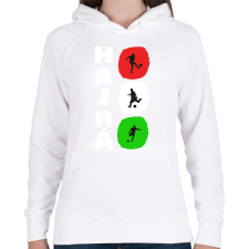 PRINTFASHION Hajrá Magyarok - Női kapucnis pulóver - Fehér női pulóver, kardigán