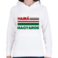 PRINTFASHION Hajrá Magyarok - Női kapucnis pulóver - Fehér női pulóver, kardigán