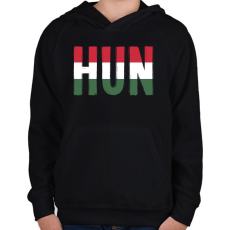 PRINTFASHION Hajrá Magyarország! - Gyerek kapucnis pulóver - Fekete