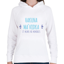 PRINTFASHION Hakuna Ma'vodka - Női kapucnis pulóver - Fehér női pulóver, kardigán