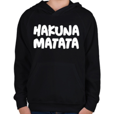 PRINTFASHION HAKUNA MATATA - Gyerek kapucnis pulóver - Fekete