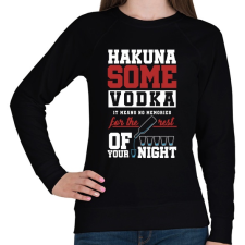 PRINTFASHION Hakuna some Vodka - Női pulóver - Fekete női pulóver, kardigán