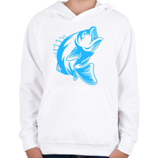 PRINTFASHION Hal/Fish - Gyerek kapucnis pulóver - Fehér gyerek pulóver, kardigán