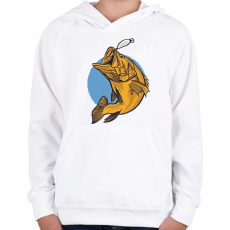 PRINTFASHION Hal - Gyerek kapucnis pulóver - Fehér