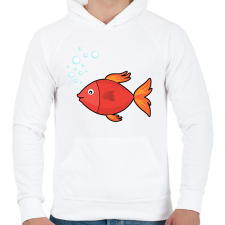 PRINTFASHION Halacska  - Férfi kapucnis pulóver - Fehér férfi pulóver, kardigán