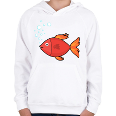 PRINTFASHION Halacska  - Gyerek kapucnis pulóver - Fehér