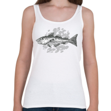 PRINTFASHION Halacska - Női atléta - Fehér női trikó