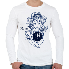 PRINTFASHION halak - Férfi hosszú ujjú póló - Fehér férfi póló