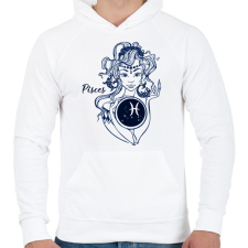 PRINTFASHION halak - Férfi kapucnis pulóver - Fehér férfi pulóver, kardigán