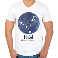 PRINTFASHION Halak - Férfi V-nyakú póló - Fehér férfi póló