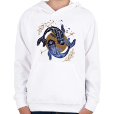 PRINTFASHION Halak - Gyerek kapucnis pulóver - Fehér