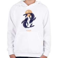 PRINTFASHION Halak minta - Gyerek kapucnis pulóver - Fehér gyerek pulóver, kardigán
