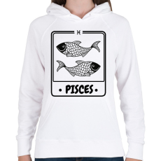 PRINTFASHION halak - Női kapucnis pulóver - Fehér