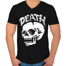 PRINTFASHION Halálkoponya - Férfi V-nyakú póló - Fekete férfi póló