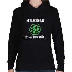 PRINTFASHION HALÁLMENTŐ - Női kapucnis pulóver - Fekete