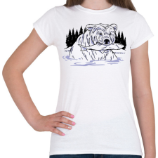 PRINTFASHION Halászó medve - Női póló - Fehér női póló
