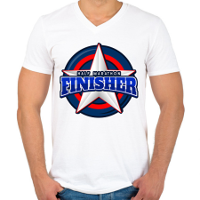 PRINTFASHION HALF MARATHON FINISHER 2 - Férfi V-nyakú póló - Fehér férfi póló