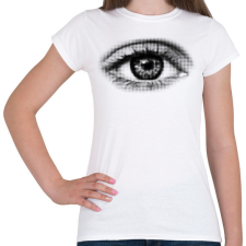 PRINTFASHION Halftone eye - Női póló - Fehér női póló
