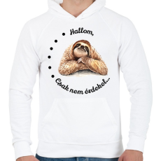 PRINTFASHION Hallom, csak nem érdekel... - Férfi kapucnis pulóver - Fehér