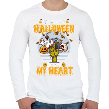 PRINTFASHION Halloween a szívemben - Férfi hosszú ujjú póló - Fehér férfi póló