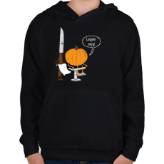 PRINTFASHION Halloween barber - Gyerek kapucnis pulóver - Fekete