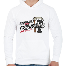 PRINTFASHION Halloween Best Friend - Férfi kapucnis pulóver - Fehér