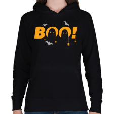 PRINTFASHION Halloween Boo! - Női kapucnis pulóver - Fekete női pulóver, kardigán