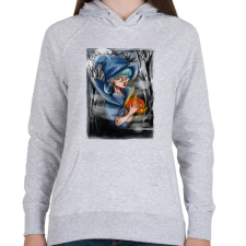 PRINTFASHION Halloween boszorkány - Női kapucnis pulóver - Sport szürke női pulóver, kardigán