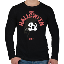 PRINTFASHION Halloween cat - Férfi hosszú ujjú póló - Fekete férfi póló