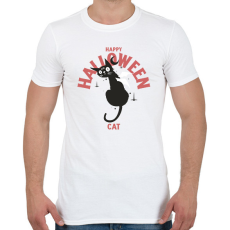 PRINTFASHION Halloween cat - Férfi póló - Fehér