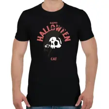 PRINTFASHION Halloween cat - Férfi póló - Fekete férfi póló