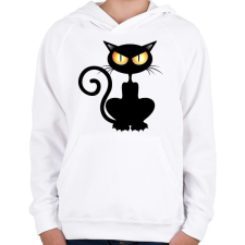 PRINTFASHION Halloween cat - Gyerek kapucnis pulóver - Fehér gyerek pulóver, kardigán