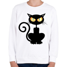 PRINTFASHION Halloween cat - Gyerek pulóver - Fehér gyerek pulóver, kardigán