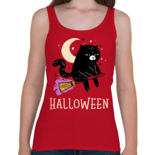 PRINTFASHION Halloween cat - Női atléta - Cseresznyepiros női trikó