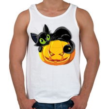 PRINTFASHION Halloween cica - Férfi atléta - Fehér atléta, trikó