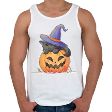 PRINTFASHION Halloween cica - Férfi atléta - Fehér