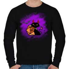 PRINTFASHION Halloween Cica - Férfi pulóver - Fekete férfi pulóver, kardigán