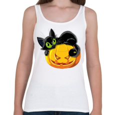 PRINTFASHION Halloween cica - Női atléta - Fehér