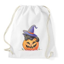 PRINTFASHION Halloween cica - Sportzsák, Tornazsák - Fehér tornazsák