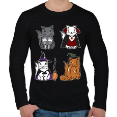 PRINTFASHION halloween cicák - Férfi hosszú ujjú póló - Fekete