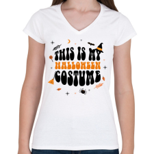 PRINTFASHION Halloween costume - Női V-nyakú póló - Fehér női póló